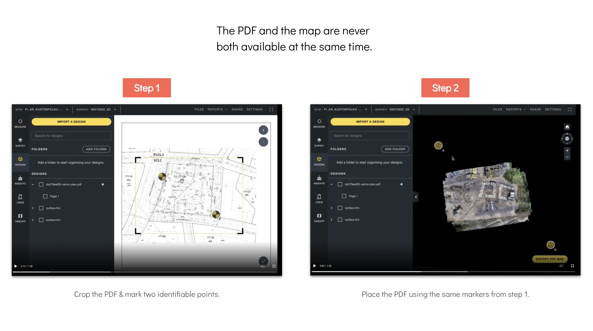 Marking points on a PDF without the map, and losing track of where they are